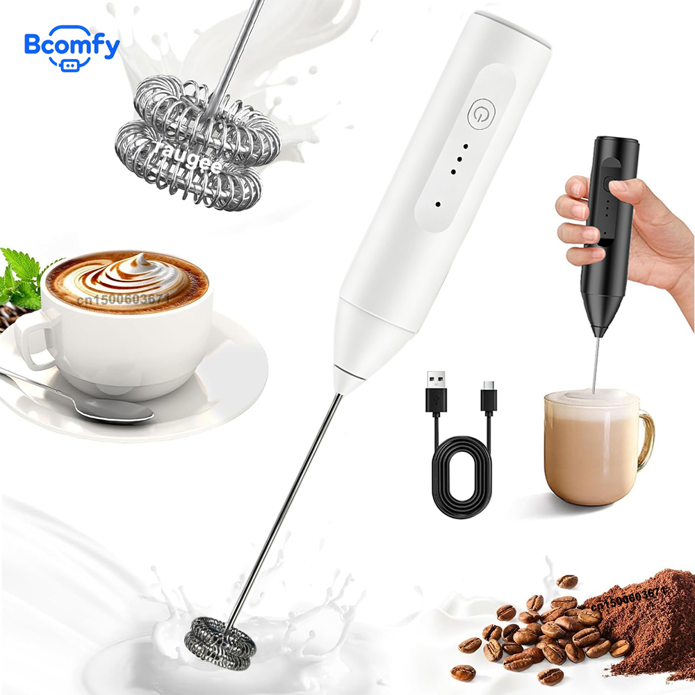 Electric Milk Frother Handheld - ミルク泡立て器 ハンドヘルド電動ミルクフォーマー エッグビーター 充電式ミニコーヒー泡立て器 ワイヤレスミルクフォームメーカー コーヒー用