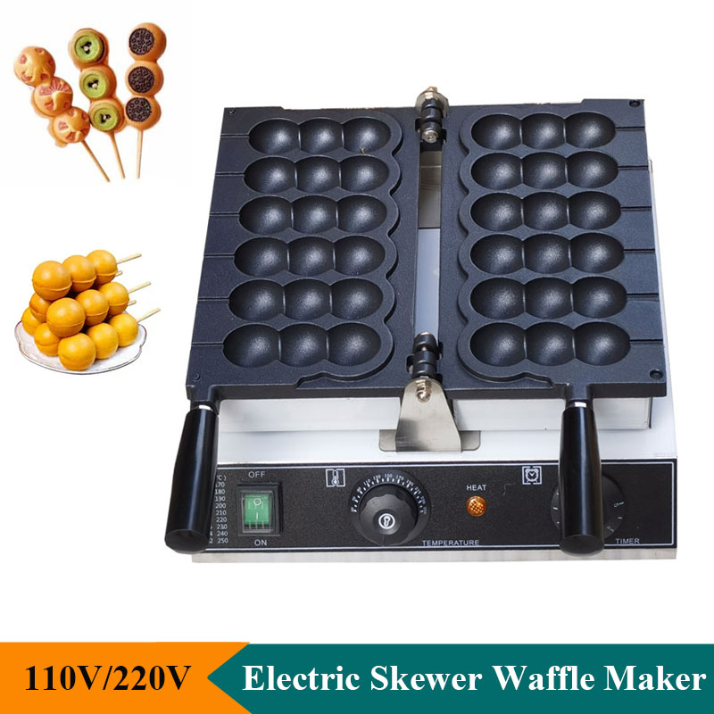 電気ノンスティック串ワッフルメーカーマシンたこ焼きボール型ワ - Mini Waffle Maker Machine のレビューと価格